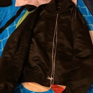 All black fashion nova bomber jacket